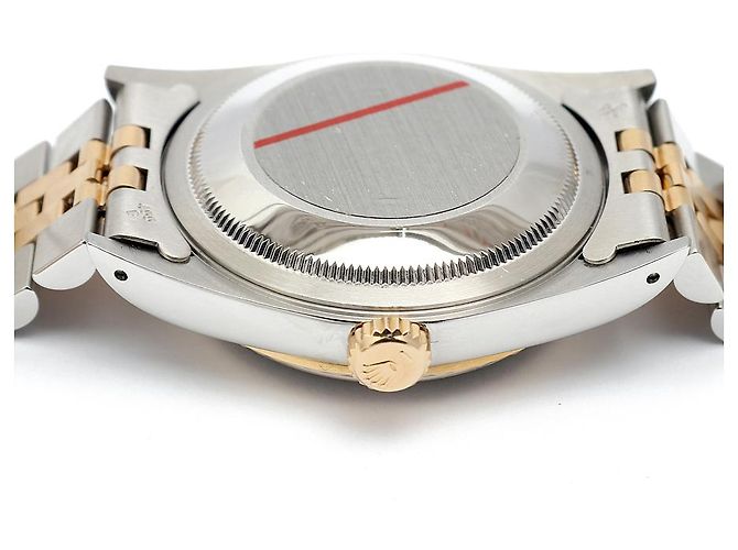 Rolex Orologio Combo da Uomo Datejust Linen Simple Index D'oro - vista 13