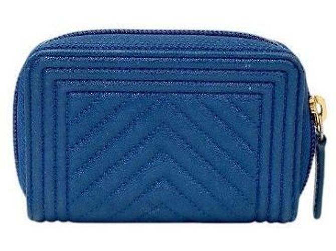 Chanel Navy Boy Chevron Zip Kartenetui Blau - Ansicht 3