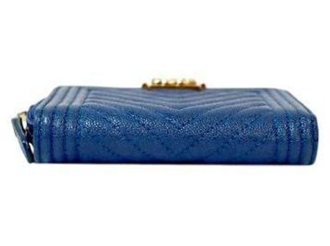 Chanel Navy Boy Chevron Zip Kartenetui Blau - Ansicht 4