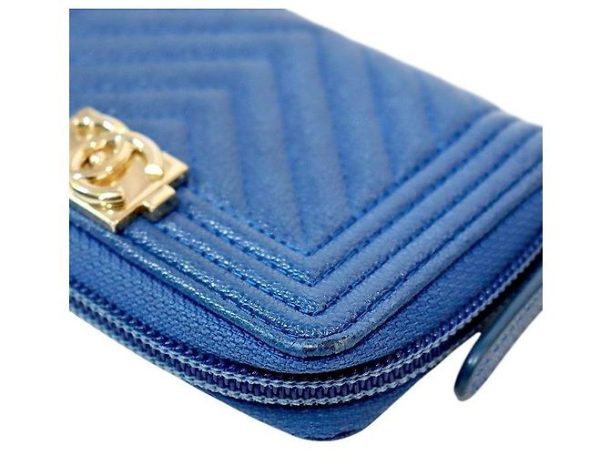 Chanel Navy Boy Chevron Zip Kartenetui Blau - Ansicht 6