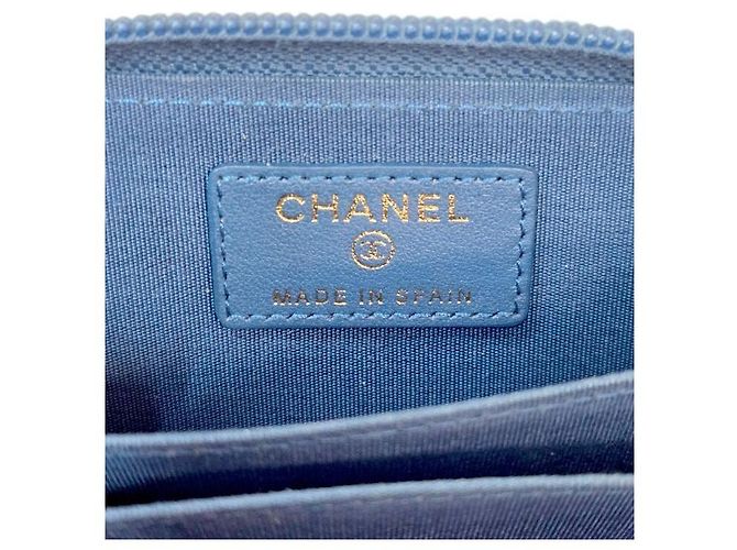 Chanel Navy Boy Chevron Zip Kartenetui Blau - Ansicht 7