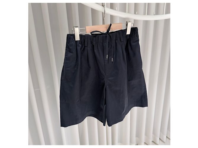 Hermès Baumwollshorts mit elastischem Bund Navy Blau - Ansicht 3