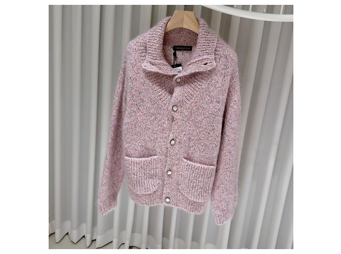 Louis Vuitton Giacca cardigan in tweed e mohair Grade/XL) Rosa - vista 2