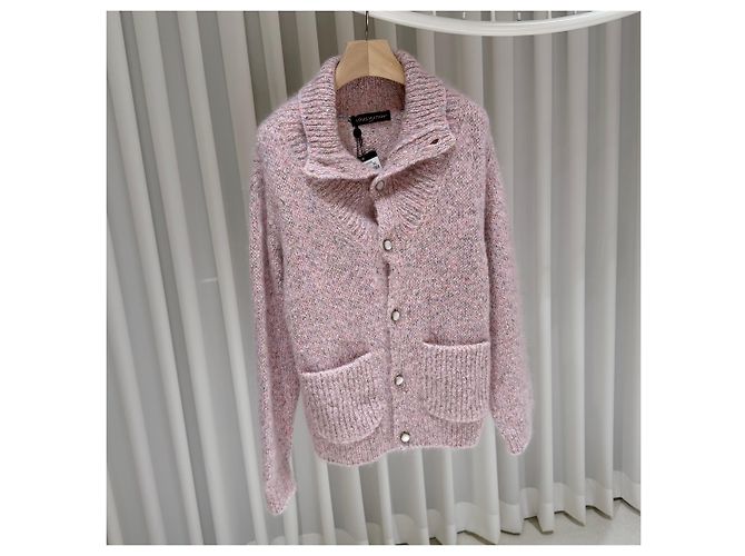 Louis Vuitton Giacca cardigan in tweed e mohair Grade/XL) Rosa - vista 3