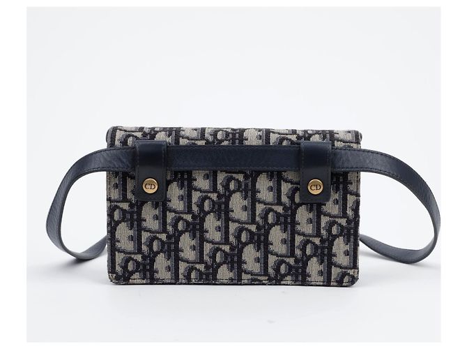Dior Bolso Bandolera Oblique Saddle Azul - vista 2