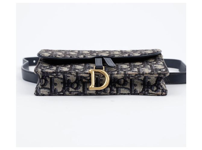 Dior Bolso Bandolera Oblique Saddle Azul - vista 3