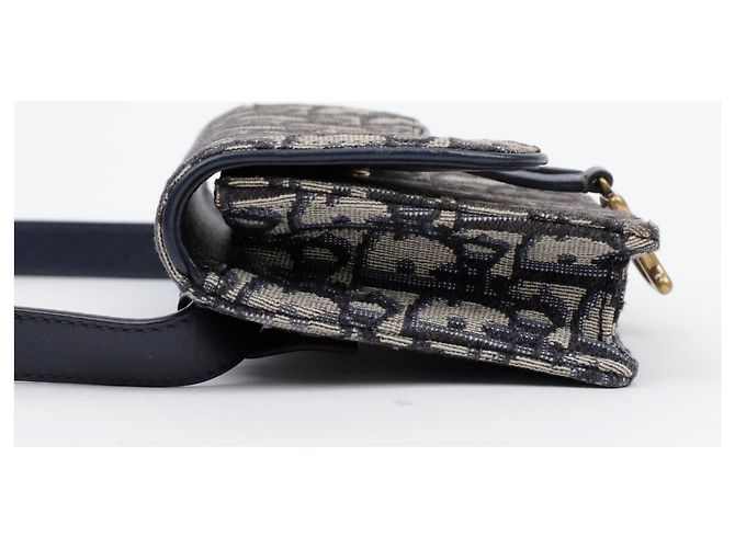 Dior Bolso Bandolera Oblique Saddle Azul - vista 4