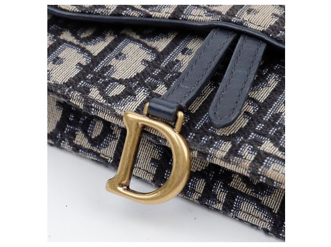 Dior Bolso Bandolera Oblique Saddle Azul - vista 6