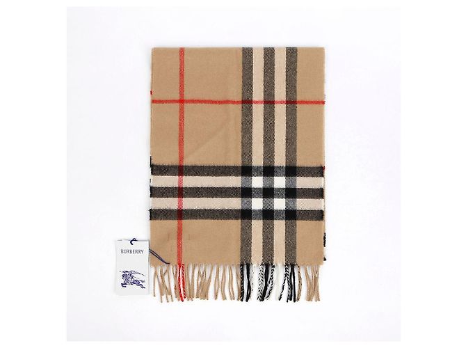 Burberry Sciarpa in cashmere a quadri vintage beige Marrone - vista 3