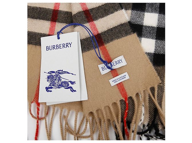 Burberry Sciarpa in cashmere a quadri vintage beige Marrone - vista 4