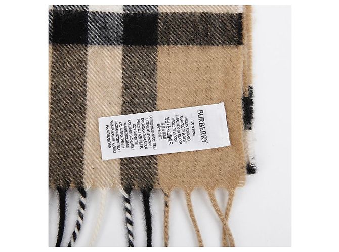 Burberry Sciarpa in cashmere a quadri vintage beige Marrone - vista 5
