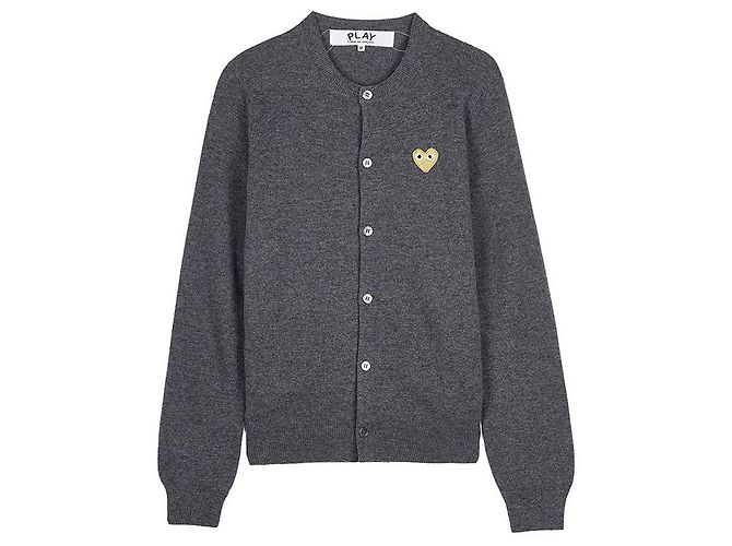 Comme Des Garcons Cardigan mit goldenem Herz-Patch Braun - Ansicht 6