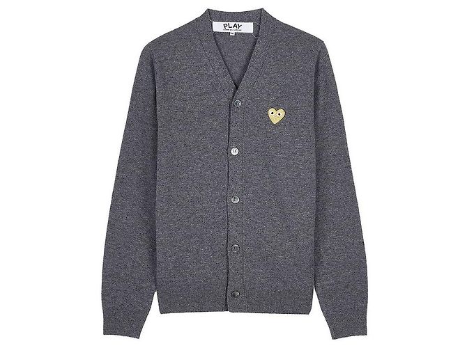Comme Des Garcons Cardigan mit goldenem Herz-Patch Braun - Ansicht 7