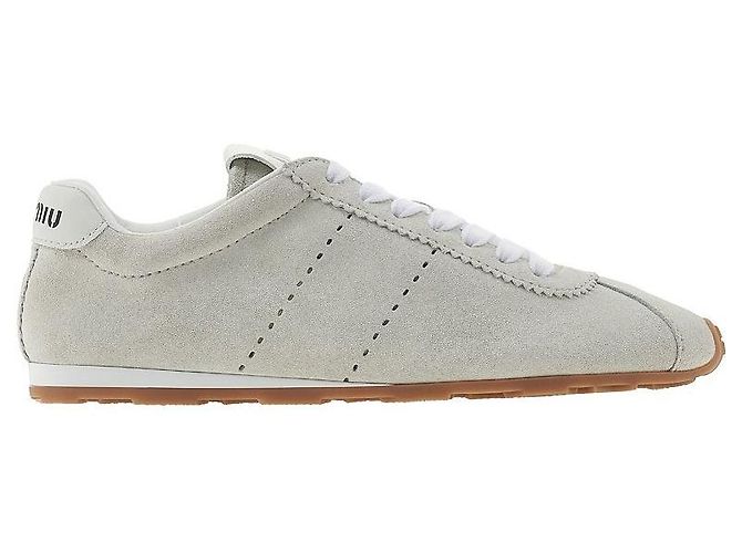 Miu Miu Sneakers in camoscio Flume da donna Argento - vista 2
