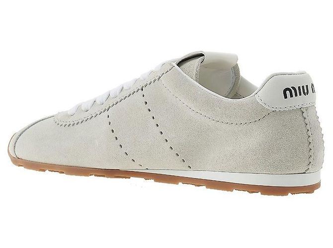 Miu Miu Sneakers in camoscio Flume da donna Argento - vista 3