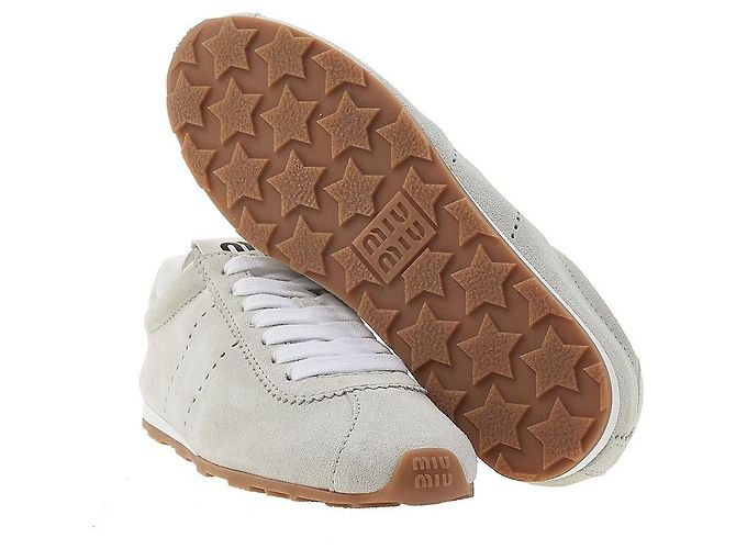 Miu Miu Sneakers in camoscio Flume da donna Argento - vista 4