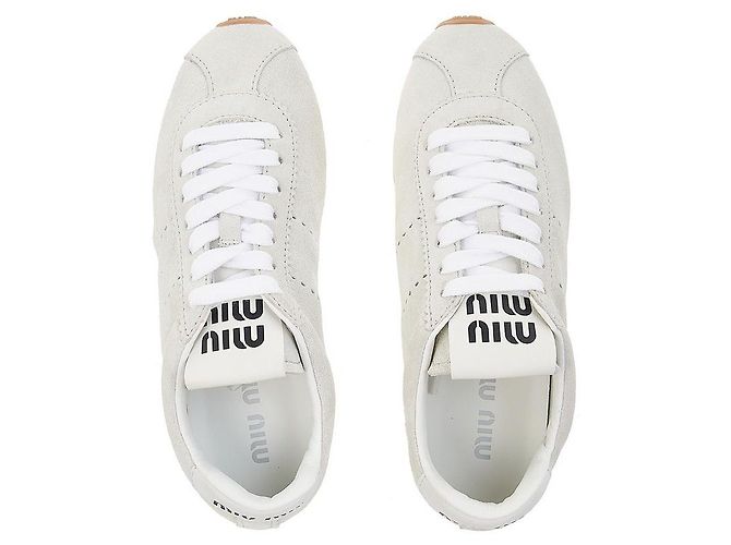 Miu Miu Sneakers in camoscio Flume da donna Argento - vista 5