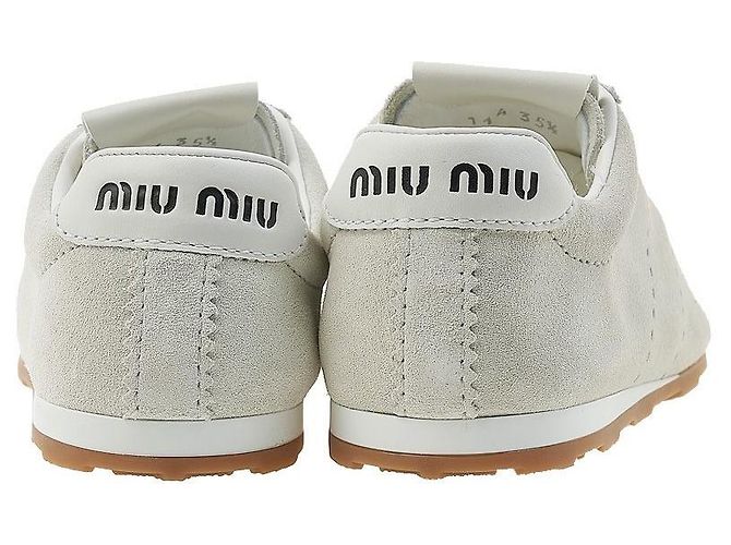 Miu Miu Sneakers in camoscio Flume da donna Argento - vista 6