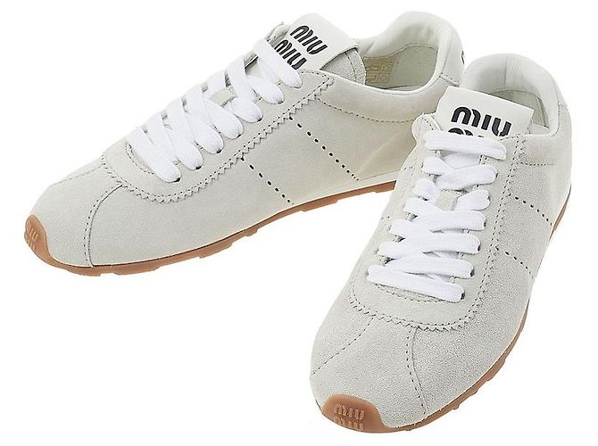 Miu Miu Sneakers in camoscio Flume da donna Argento - vista 8