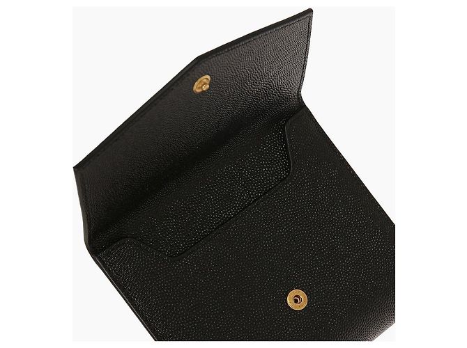 Saint Laurent Cartera tri-fold Iconic de cuero negro - vista 10
