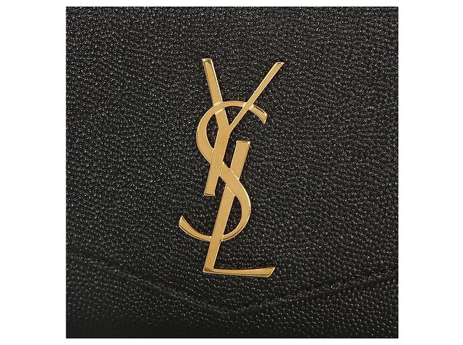 Saint Laurent Cartera tri-fold Iconic de cuero negro - vista 8