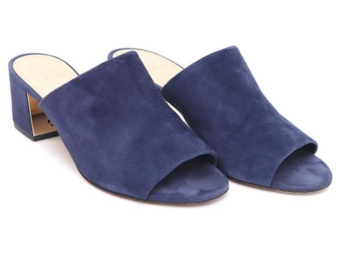 Tory Burch Mules e pantofole platform con zeppa in camoscio Blu - vista 10
