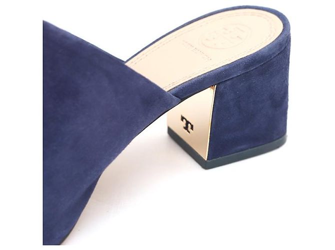 Tory Burch Mules e pantofole platform con zeppa in camoscio Blu - vista 14
