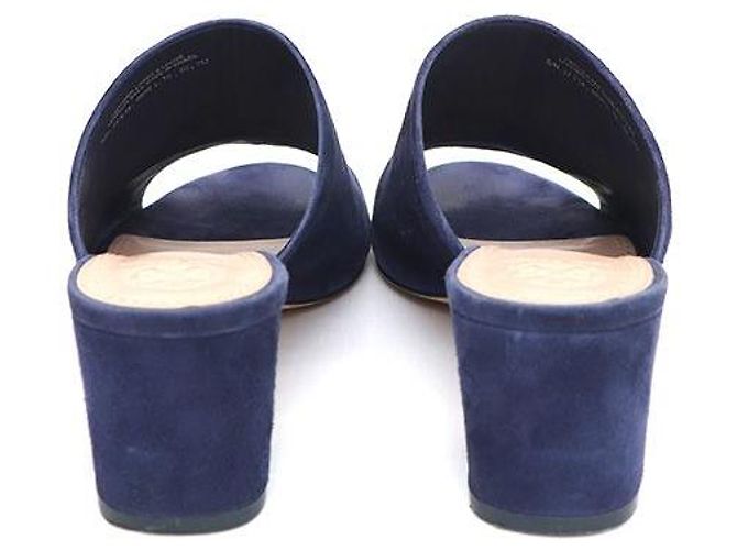 Tory Burch Mules e pantofole platform con zeppa in camoscio Blu - vista 4