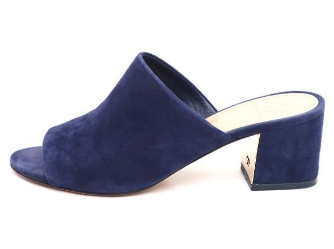 Tory Burch Mules e pantofole platform con zeppa in camoscio Blu - vista 8