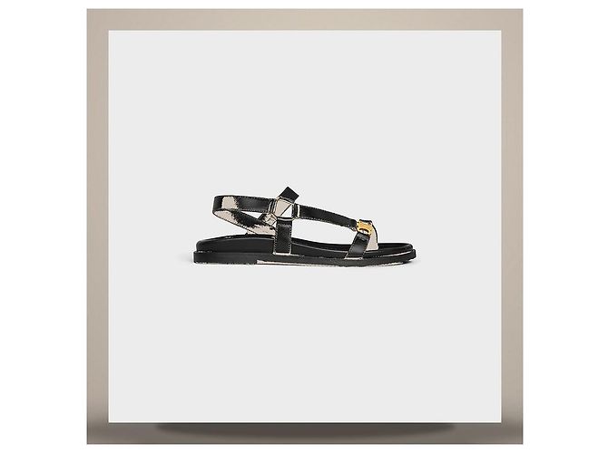 Céline Sandale Triomphe Mode en cuir de veau Black - vue 2