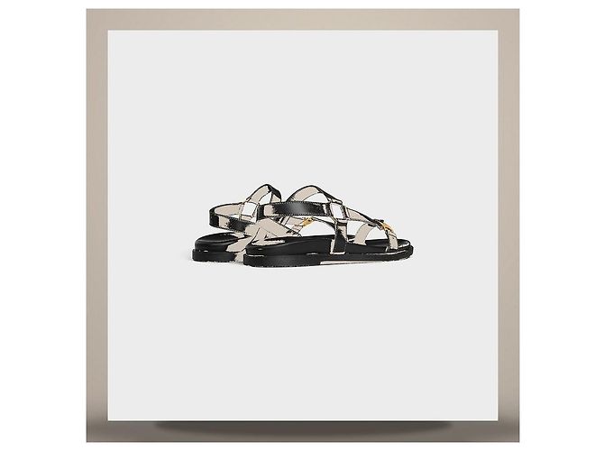 Céline Sandale Triomphe Mode en cuir de veau Black - vue 3