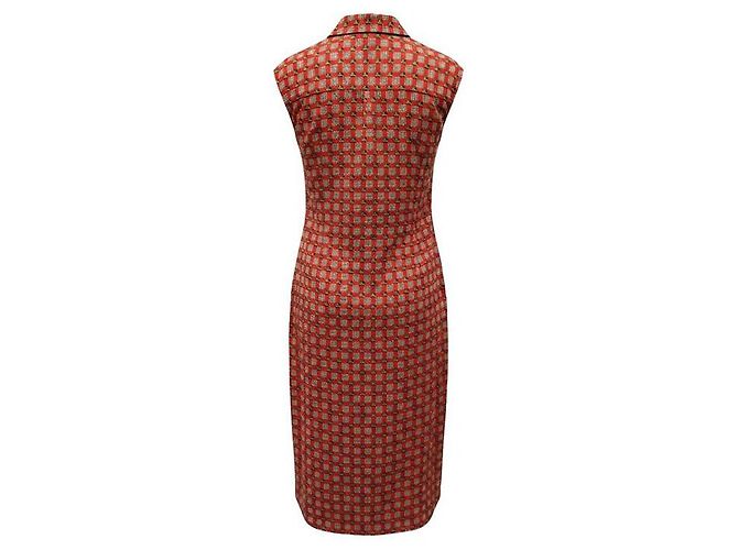 Burberry Vestido sin mangas a cuadros rojo coral Castaño - vista 3