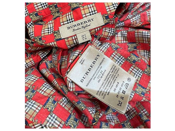 Burberry Vestido sin mangas a cuadros rojo coral Castaño - vista 4