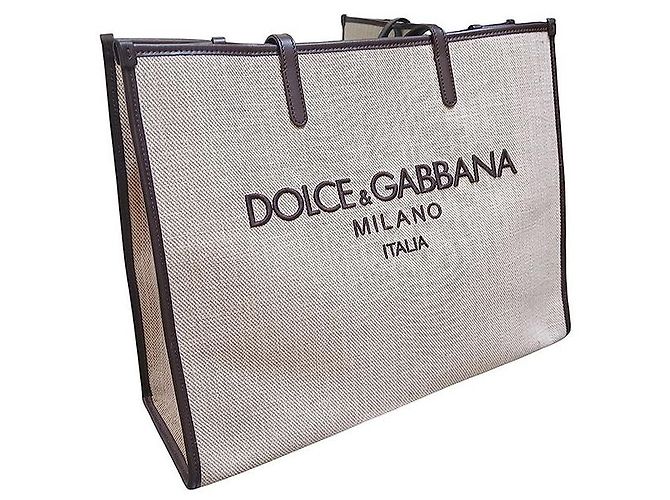 Dolce & Gabbana Borsa a tracolla in tela Logo Marrone - vista 2