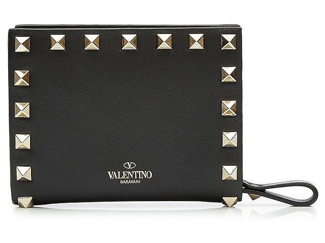 Valentino Carteira Rockstud Portfolio em couro Preto - vista 2
