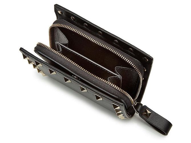 Valentino Carteira Rockstud Portfolio em couro Preto - vista 4