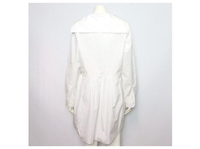 Miu Miu Vestido de popeline Initial Logo White - vista 4