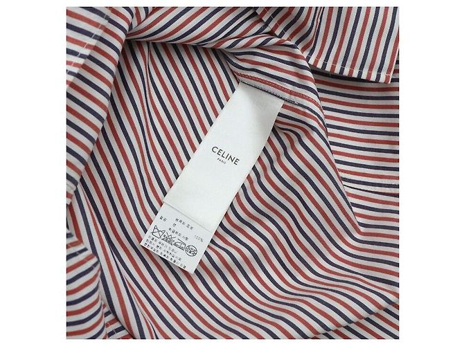 Céline Red Stripe Logo Embroidered Women's Shirt - view 7