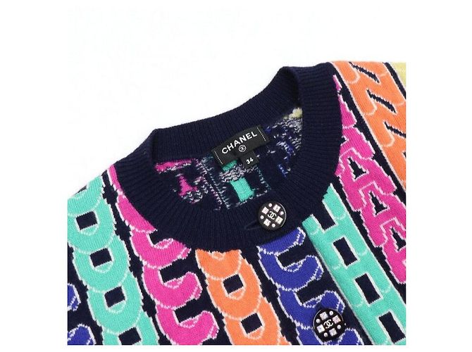 Chanel Cocoe Multi Logo Cardigan mit Stehkragen für Damen - Ansicht 5