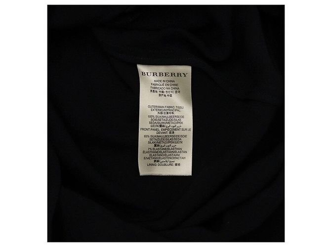 Burberry Abito in seta satinata nera da donna - vista 6