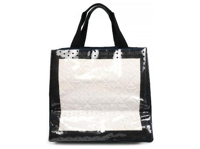 Chanel PVC Black White Perforated Tote Bag - view 3