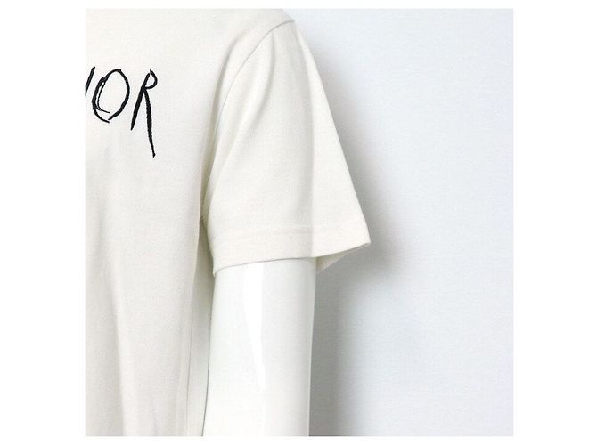 Dior Weißes Kurzarm-T-Shirt mit besticktem Logo - Ansicht 3