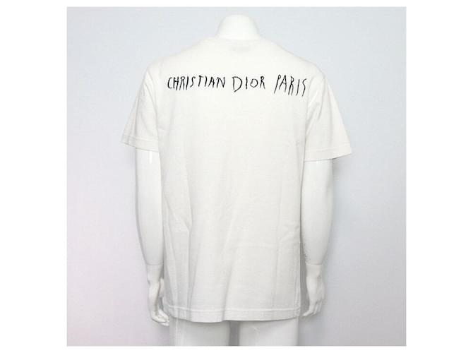 Dior Weißes Kurzarm-T-Shirt mit besticktem Logo - Ansicht 4
