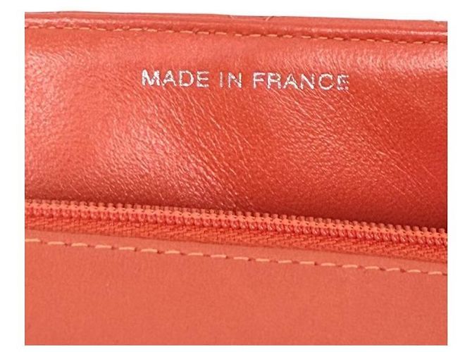 Chanel Gesteppte Top-Handle Tote Bag aus Lammleder in Orange - Ansicht 10