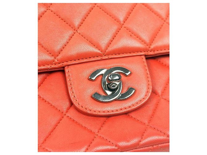 Chanel Gesteppte Top-Handle Tote Bag aus Lammleder in Orange - Ansicht 13