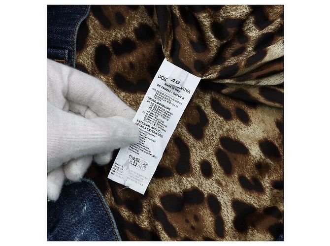 Dolce & Gabbana Chaqueta de denim de algodón azul con cristales para mujer - vista 7