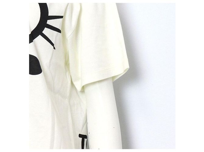Gucci Camiseta de manga corta para mujer de algodón blanco con estampado de gato - vista 3