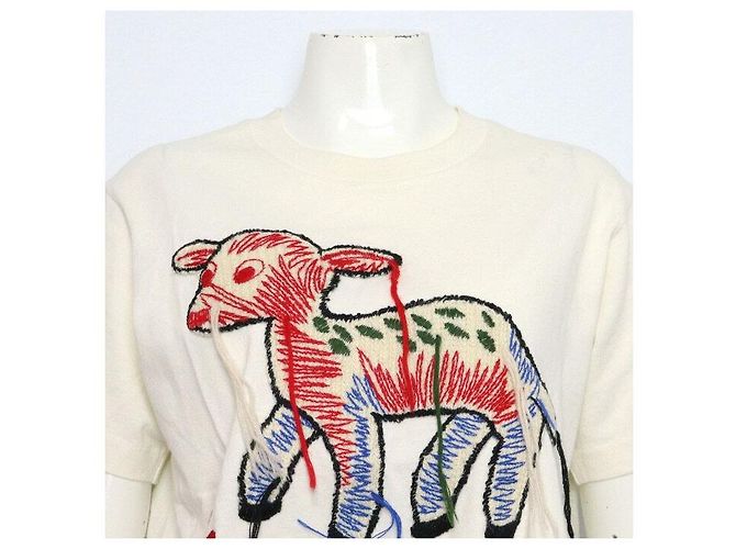 Gucci BICHON Besticktes Damen T-Shirt mit kurzen Ärmeln - Ansicht 2