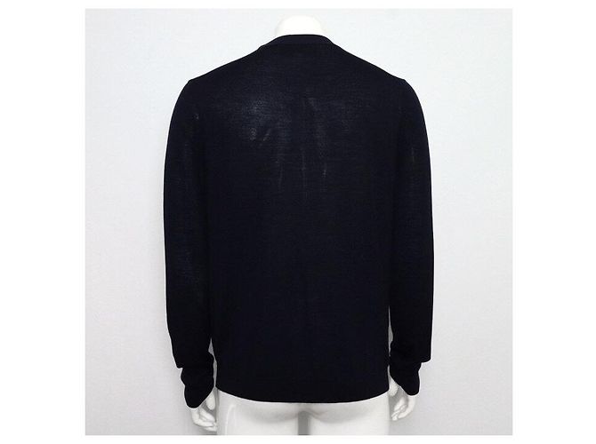 Gucci Wollcardigan für Herren mit GG-Patch Blau - Ansicht 4