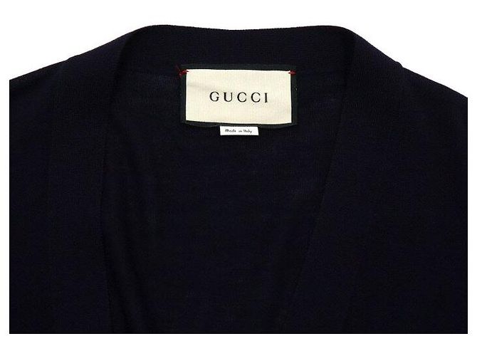 Gucci Wollcardigan für Herren mit GG-Patch Blau - Ansicht 5